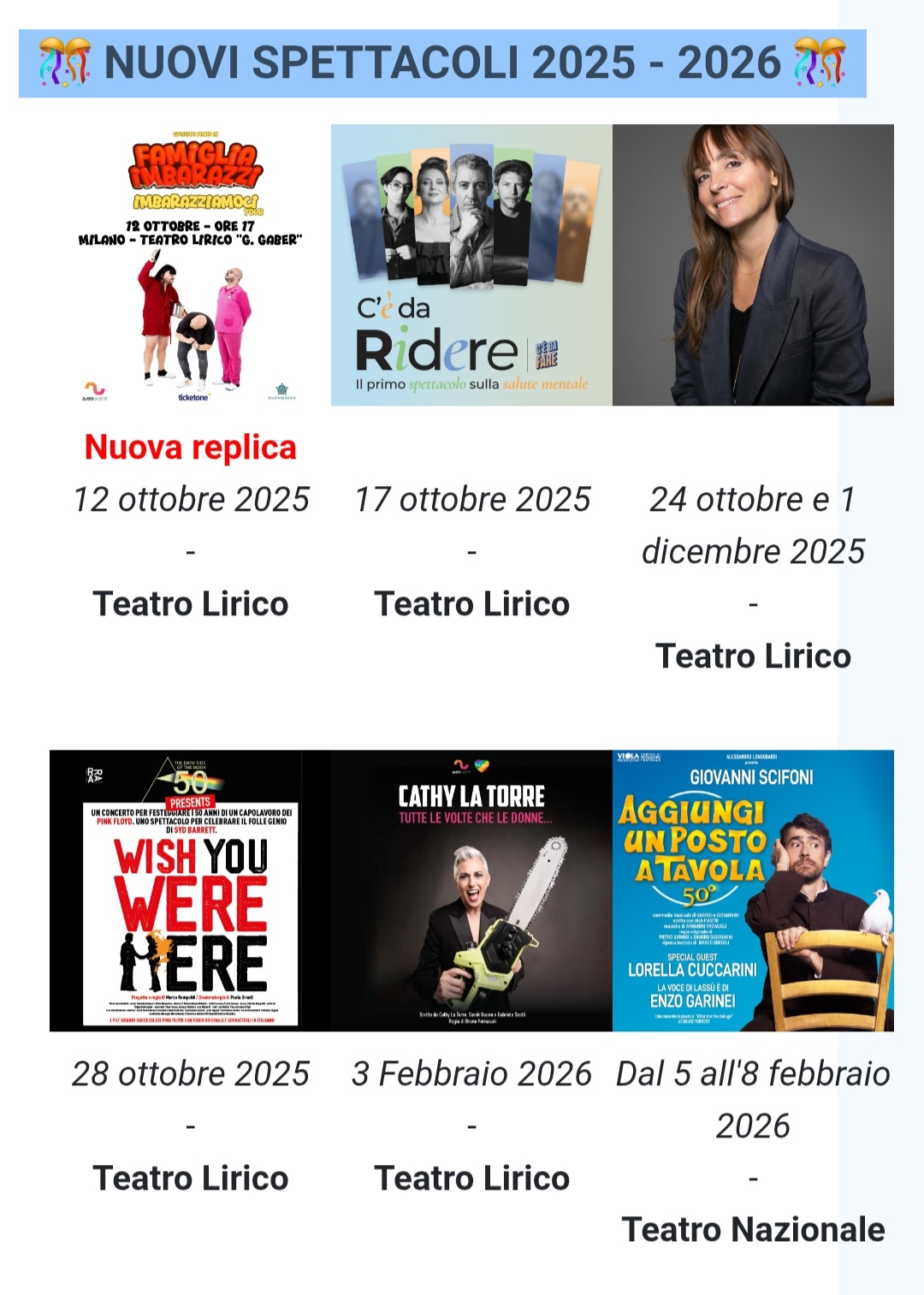 Teatro Nazionale e Lirico! Stagione 2026/2027