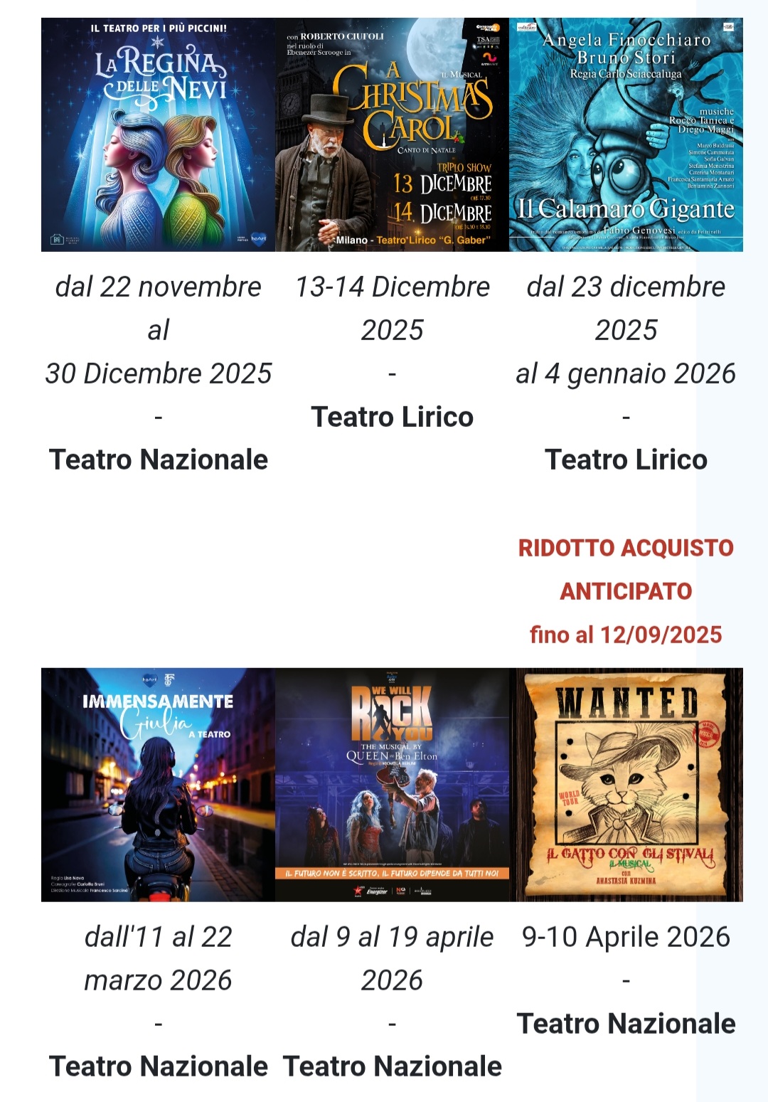 Teatro Nazionale e Lirico! Stagione 2026/2027