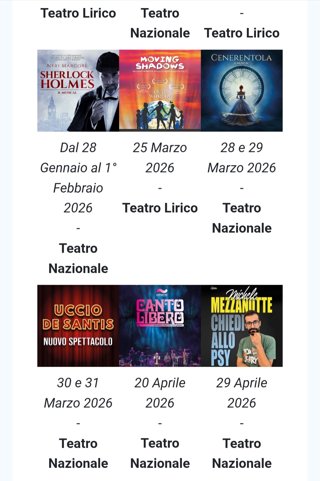 STAGIONE 2026-2027 TEATRO NAZIONALE E TEATRO LIRICO GIORGIO GABER