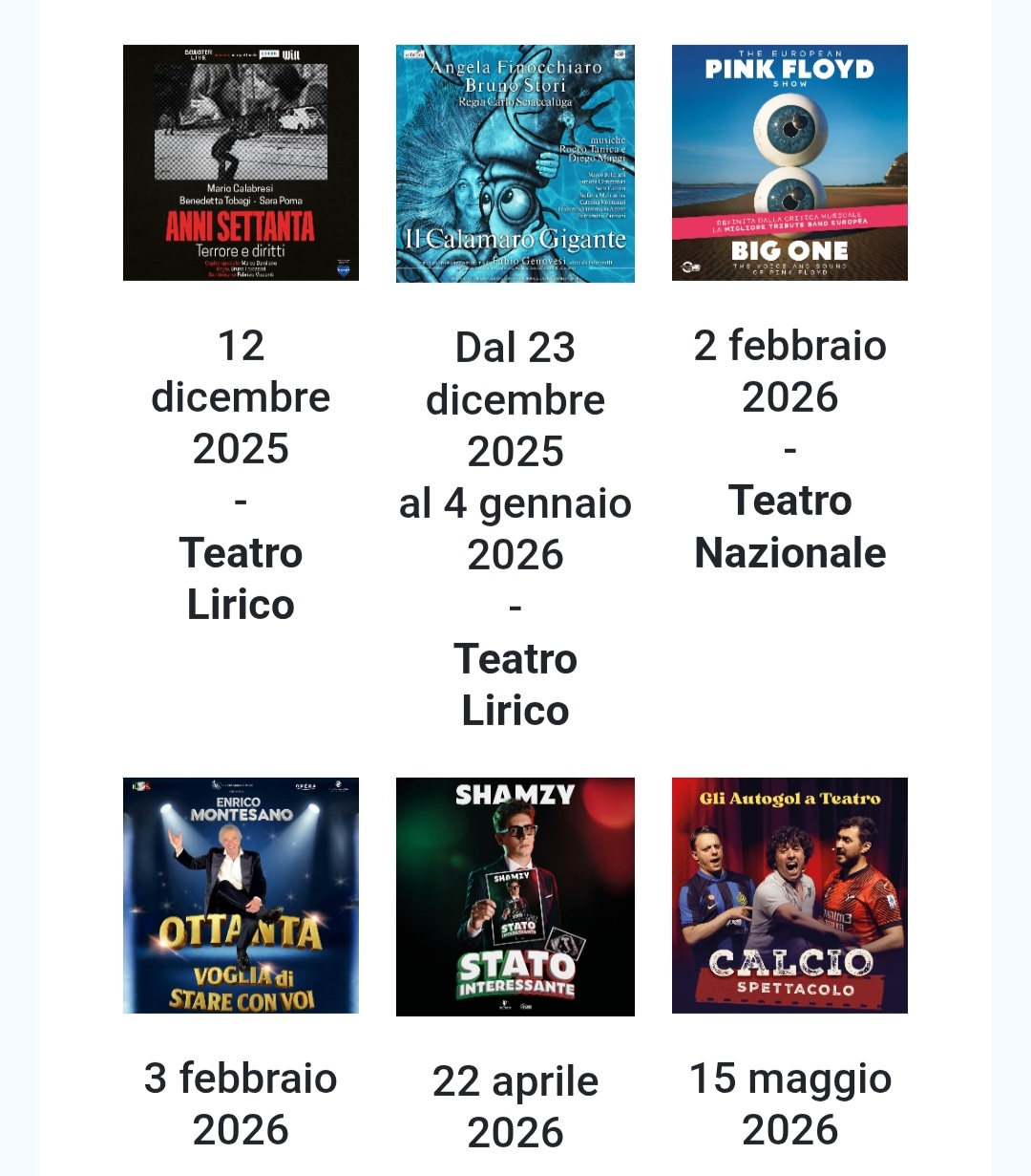 Teatro Nazionale e Lirico! Stagione 2026/2027